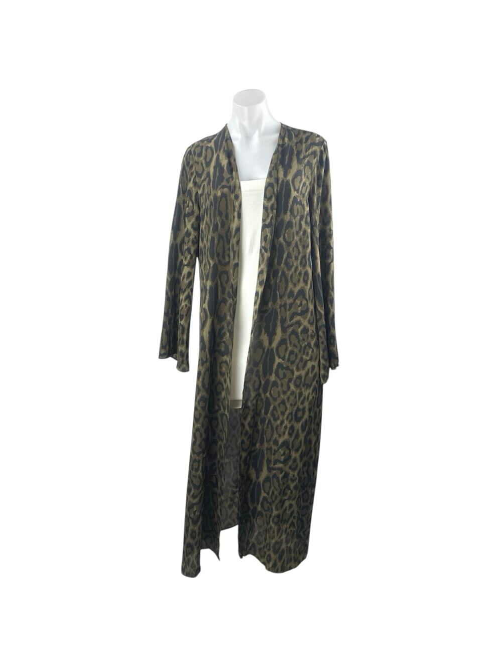 NEW BuddyLove Bearcat Jamie Duster Leopard Long Sleeve Open Front Cardigan Top S